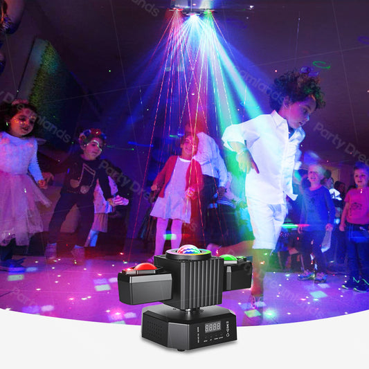 Moving Head Party Light Rotating Disco Ball Laser Beam Strobe Remote DMX