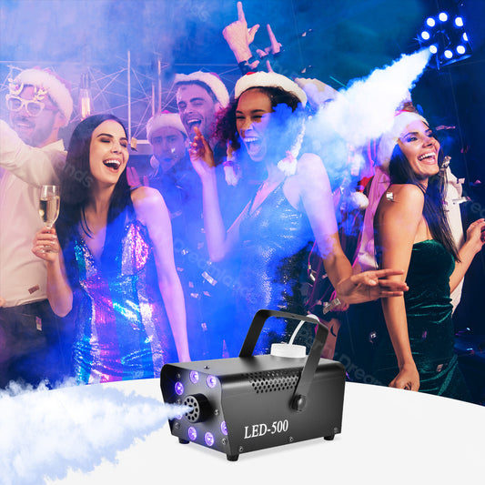 500W Smoke Machine with RGB LED Light for Halloween Christmas House Party