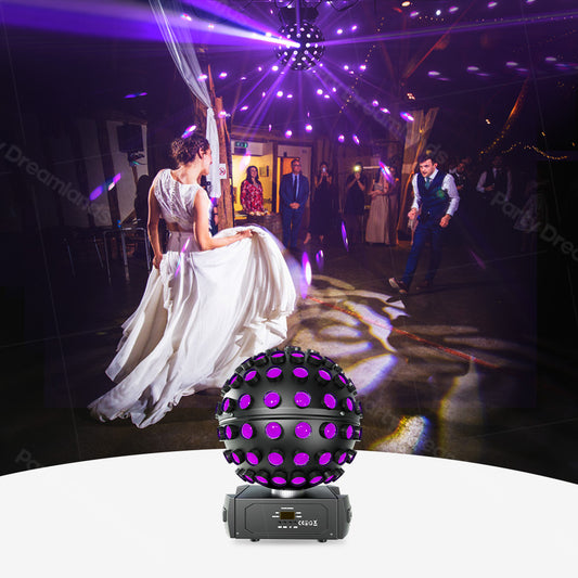 Lumières de fête à LED Dreamland 65 W, lumière de boule disco avec DMX, maître/esclave, marche automatique, lumière de boule disco rotative à commande vocale pour soirée dansante en club Helloween
