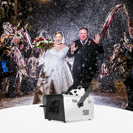 1500W High Power Snow Machine, Remote Control for Weddings and Christmas