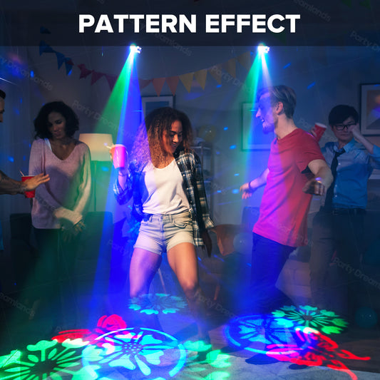6-in-1 RGBW Laser Strobe Light with DMX/Remote for house Disco Party Stage