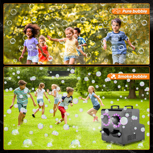 LED Waterproof Double - Head Bubble Smoke Machine for Wedding Children's Day