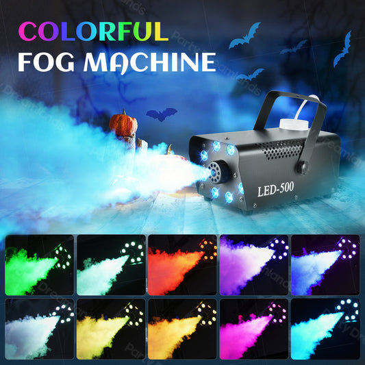 500W Smoke Machine with RGB LED Light for Halloween Christmas House Party