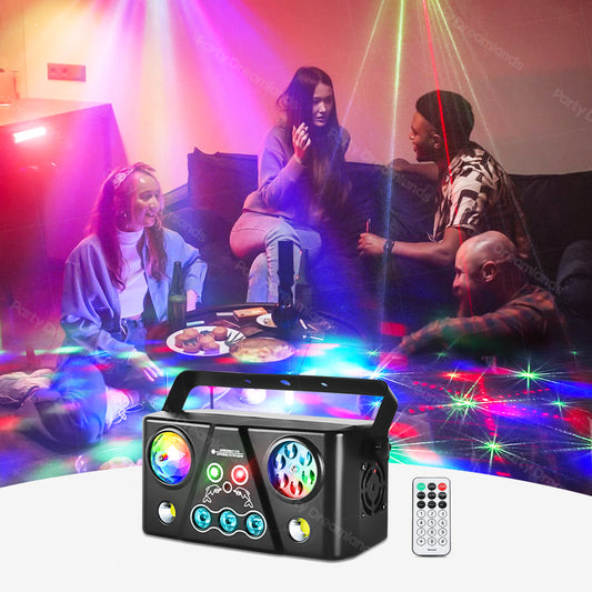 5 in 1 RGB LED Laser Strobe Stage Light for DJ Disco House Party