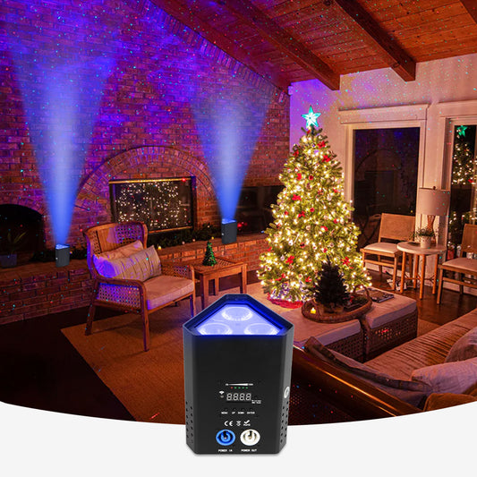 Dreamland RGBWA+UV Batterij Wifi Par Licht Met Wit/Zwarte Behuizing Voor Halloween Decoratie Podiumoptredens