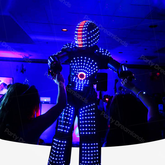 Dreamland LED Robot Pak Heren Party Split Type Helm Pauldron Ontwerp Kostuum Voor Bar Nachtclub Feestfeest