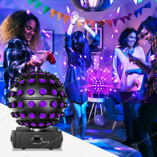 Dreamland 65W RGBWA+UV Rotosphere LED Mirror Disco Ball  Light For Dance Party Helloween