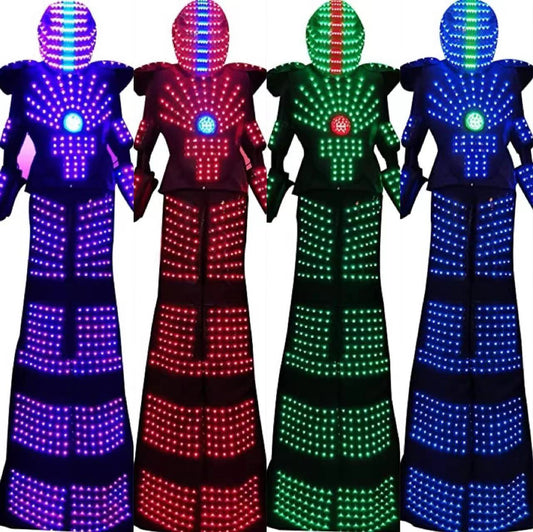 Dreamland LED Robot Suit Men's Party Split Type Helmet Pauldron Design Costume For Bar Night Club Celebration Party